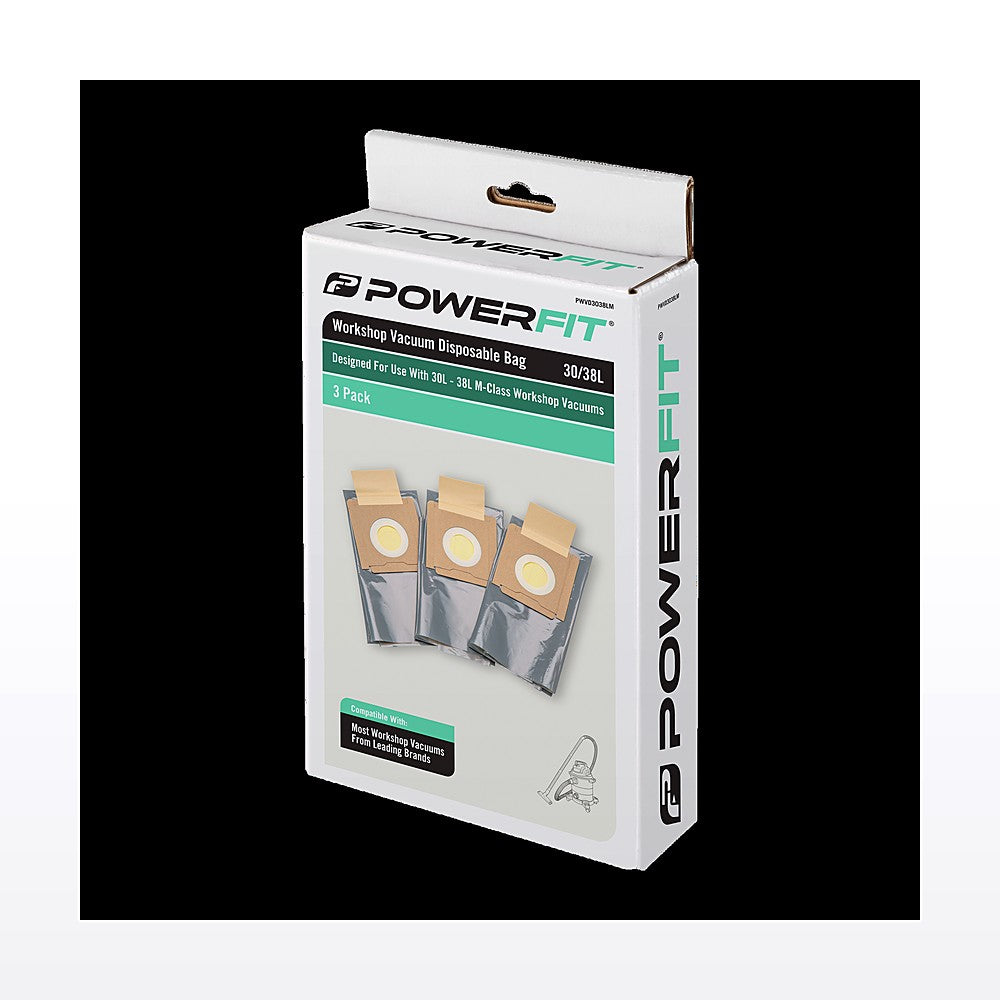 Powerfit Workshop Vacuum 30-38L M-Class Plastic Bags - 3 Pack - image 2