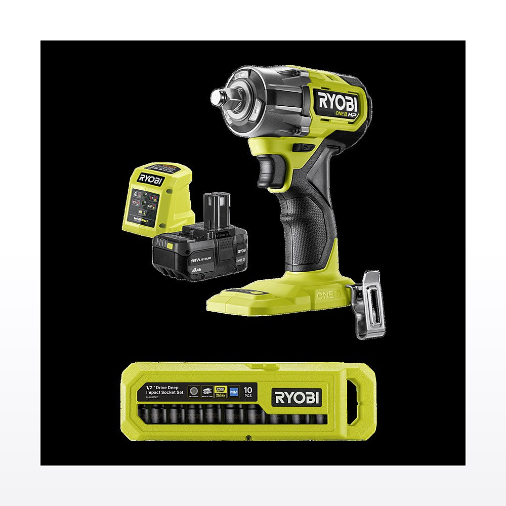 Ryobi 18V ONE+ HP Brushless Impact Wrench 4Ah Kit