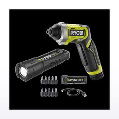 Ryobi USB Lithium 2-Piece Screwdriver & Light 2Ah Kit