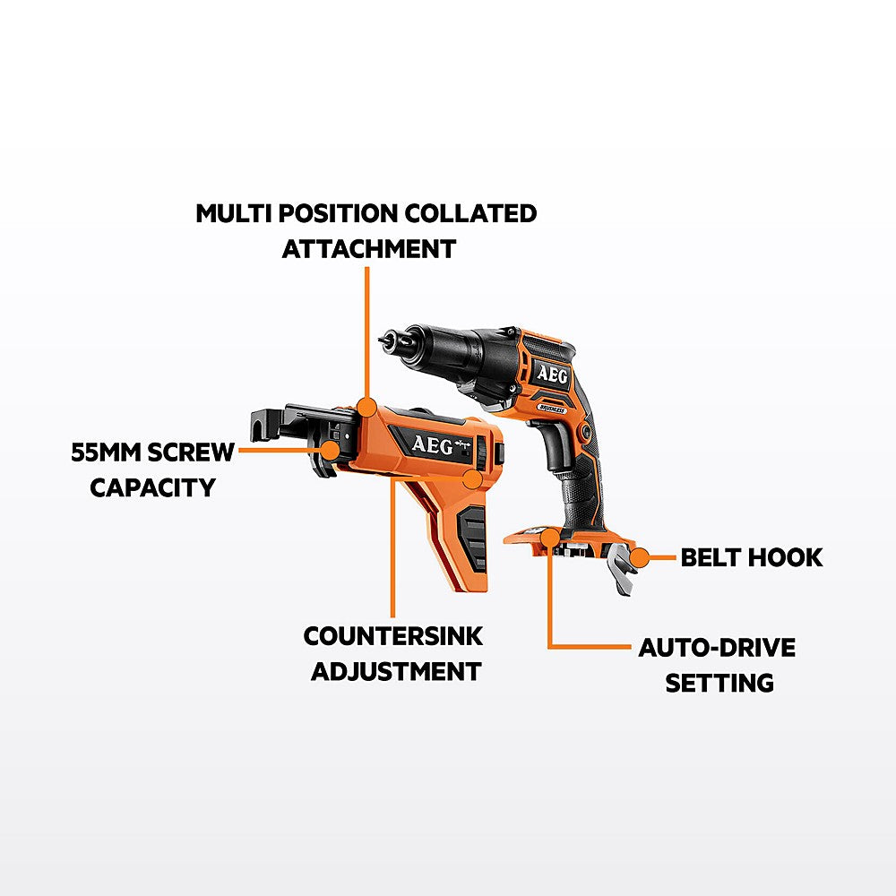 AEG 18V Brushless Collated Screwdriver - Skin Only - image 2