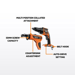 AEG 18V Brushless Collated Screwdriver - Skin Only - image 2