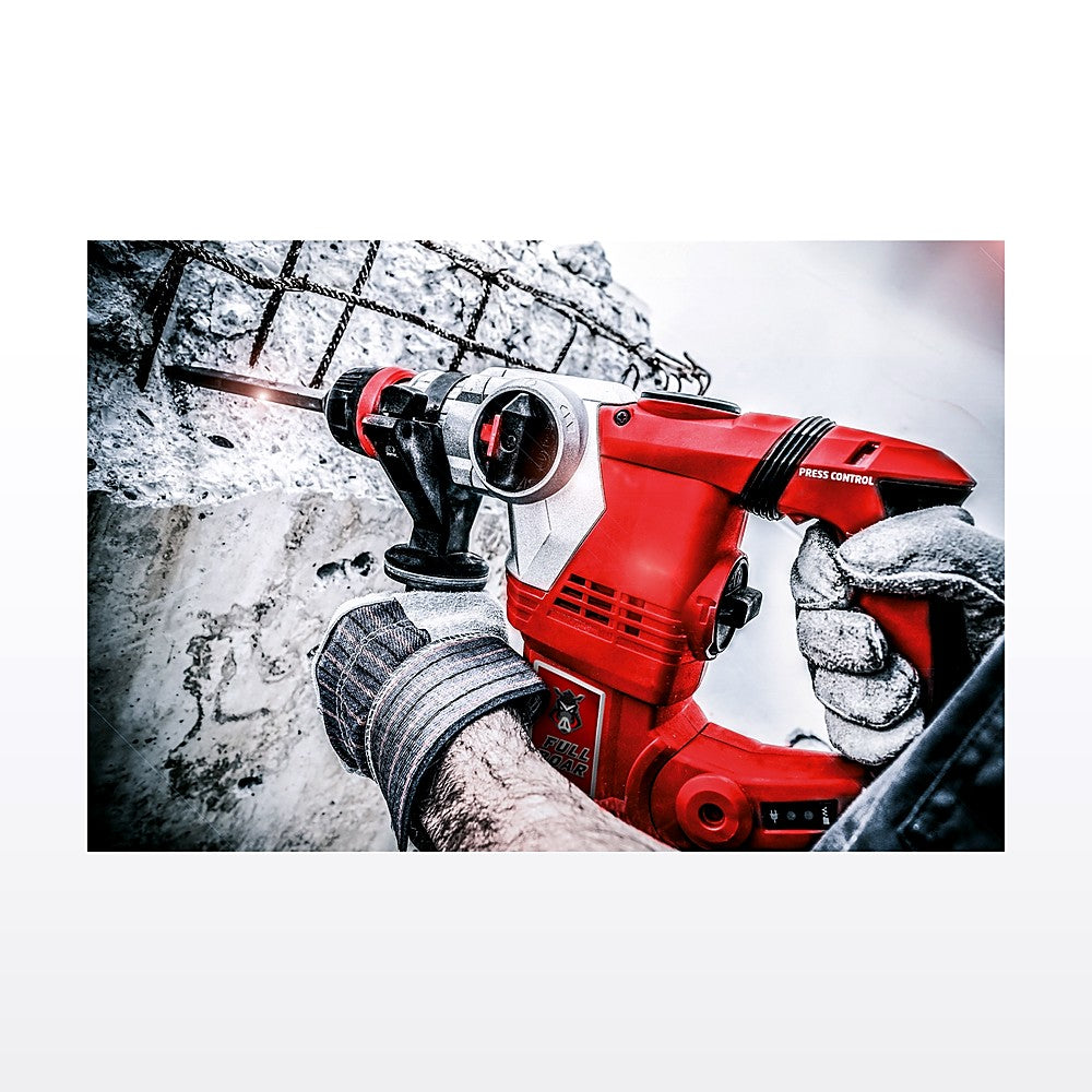 Full Boar 1250W 32mm SDS+ 4 Mode Rotary Hammer Drill Kit - image 2