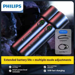 Philips NEW SFL1235 1200mAh EDC Portable Flashlight Rechargeable LED Flashlights for Defensa Personal Self Defense Camping Hiking