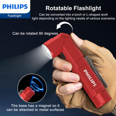 Philips LED Light Compact Flashlight Powerful Flashlight 1000 Lumens SFL5806R Red