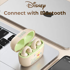 Disney QS-T10 Bluetooth 5.3 TWS Wireless Clip on Ear Design Headphones High Definition Voice Call Earphones Low Latency Headset-Micky style