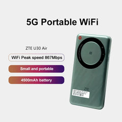 ZTE 5G Portable WiFi U30 Air 4500mAh Dual Band 5G 4G LTE Mobile WiFi Router With Sim Card (Unlocked)