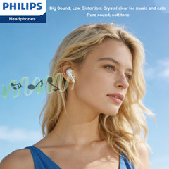 Philips Wireless Earbuds with Hi-Res Audio, Deluxe HS Semi in-Ear Headphones with LDAC, ENC Clear Call, 13mm Large Driver, Game Mode, in-Ear Detection, Total 20H (White)