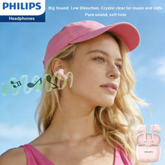 Philips Wireless Earbuds with Hi-Res Audio, Deluxe HS Semi in-Ear Headphones with LDAC, ENC Clear Call, 13mm Large Driver, Game Mode, in-Ear Detection, Total 20H (White)