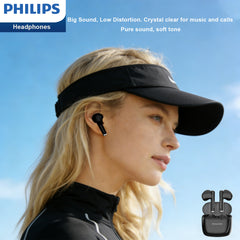 Philips Wireless Earbuds with Hi-Res Audio, Deluxe HS Semi in-Ear Headphones with LDAC, ENC Clear Call, 13mm Large Driver, Game Mode, in-Ear Detection, Total 20H (White)