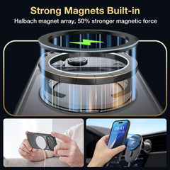 BUCKKO Metal 360° Rotate Stand Protective Case With MagSafe for iPhone