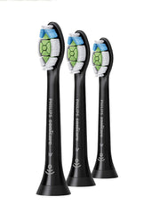 Genuine Philips Sonicare W Optimal White standard brush heads, Click-on, BrushSync Enabled, White, 3 Pack, HX6063/67