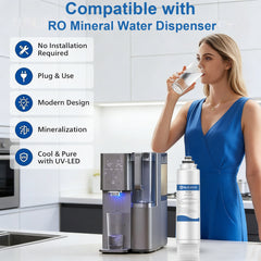 BUCKKO Reverse Osmosis Water Filter with Mineraliser, 12-Month Filter Life, Compatible with Philips ADD583 ADD580 ADD6860 ADD6833 ADD6803 1 x RO replacement test strip White 3 Pack