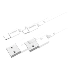 Philips 2m USB-A to Lightning Charging Cable Mfi Certified Connector for iPhone, 2 Pack