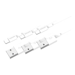 Philips 2m USB-A to Lightning Charging Cable Mfi Certified Connector for iPhone, 3 Pack