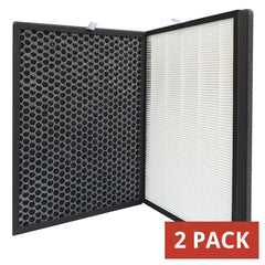BUCKKO FY1413/40 Active Carbon & FY1410/40 HEPA Replacement Filter Set Compatible with Philips Air Purifier Series 1000 1000i, Replace AC1214 AC1215 AC1217 AC2729, 2 Pack