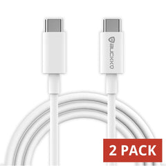 BUCKKO 1m 100cm USB-C to USB-C Charge Cable Connector for iPhone 16 15 Series, iPad Pro, for Samusng S24 S23 S22, ZTE and for Google Pixel Synchronize and Charging Cable, 2 Pack