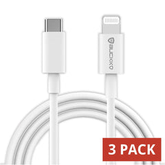 BUCKKO 1m 100cm USB-C to USB-L Charge Cable Connector for iPhone 14 13 12 11 X XR 8 7 6 Pro/Pro Max Plus Series, iPad, Synchronize and Charging Cable Compatible with Lightning, 3 Pack