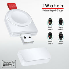 iWatch Portable Magnetic Wireless USB Charging Dock USB Charger - NIB Plastic WHITE