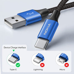 Nokia Pro Cable P8201A (Blue) - 2m - USB-A to USB-C