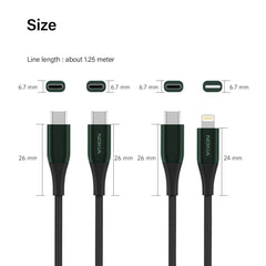 Nokia Pro Cable P8200 Combo (Green) - MFI Apple L & Type-C