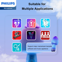 Philips Wireless Bluetooth Microphone For Karaoke / Speaker Handheld Mic Blue DLM9318CU