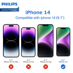 Philips High Transparency Tempered Glass Screen Protector for iPhone 14/iPhone 13 /iPhone 13 Pro DLK1202