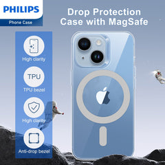 Philips Magnetic Case for iPhone 15 Ultra Crystal Clear Case with MagSafe Phone Cover Case DLK6116TS