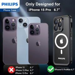 Philips iPhone 15 Pro Max Full Protection Waterproof Case with MagSafe Black DLK6210B