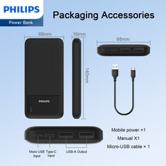 Philips Mobile Battery Power Bank 10,000mAh High capacity DLP1811