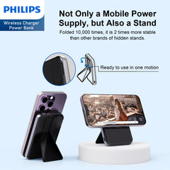 Philips 10000mAh 15W Wireless Charger Power Bank，Explorer's Edition Wireless MagSafe Power Bank DLK2716Q