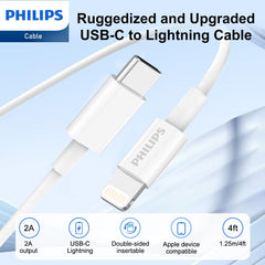 Philips Accessories USB-C to Apple L Charging Cable 1.25m. (White) DLC4576L