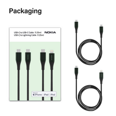 Nokia Pro Cable P8200 Combo (Green) - MFI Apple L & Type-C