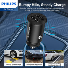 Philips Dual USB-A Port Car Charger (DLP2510)